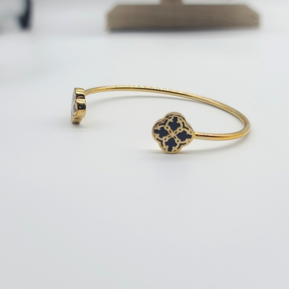 Kate Spade Open Cuff with Navy Enamel Filigree Detail on Ends! Rare & Retired - Picture 10 of 12